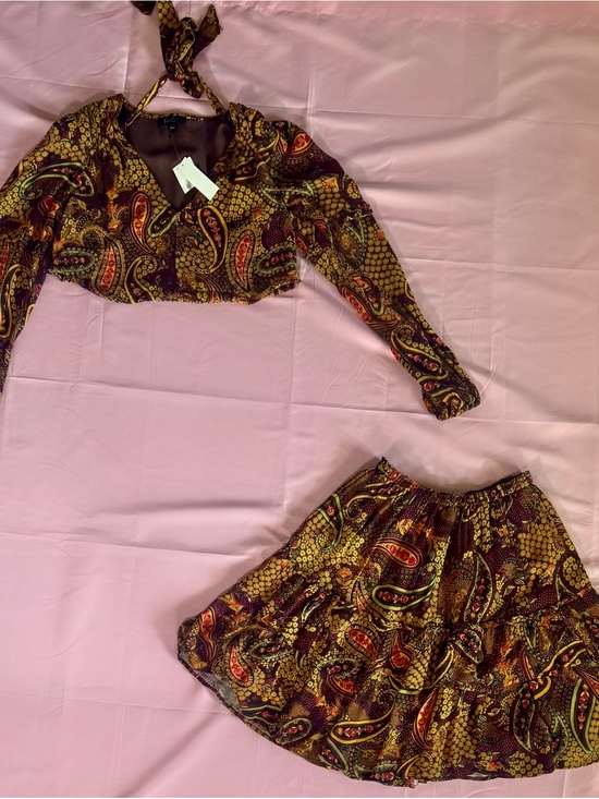 Jessica Simpson Dresses & Skirts - Upcycled paisley print 2 piece set size S